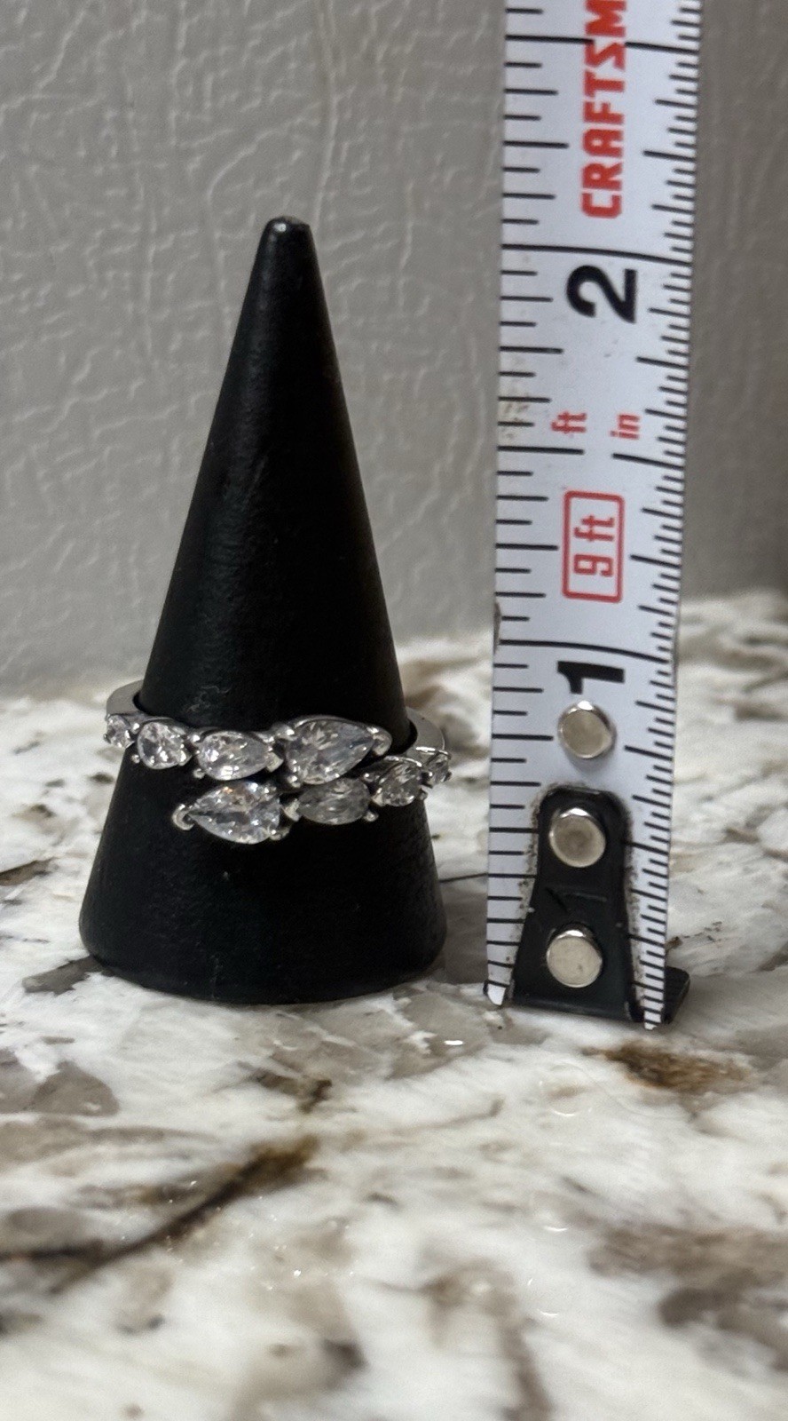 V890 S925 STERLING SILVER STUNNING MULTI CZ WRAP RING SZ7