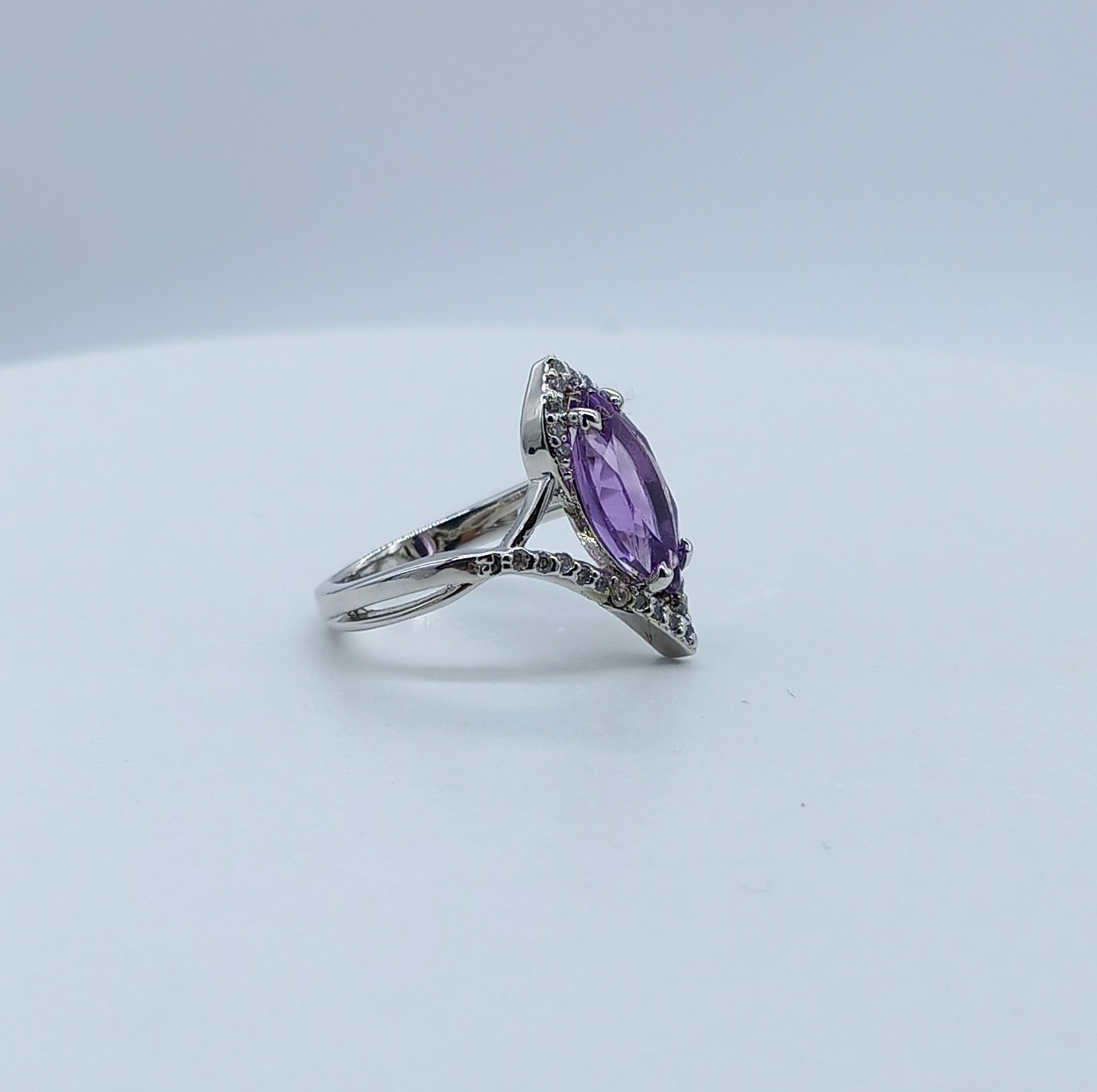 Purple Amethyst Designer Ring 925 Sterling Silver Jewelry