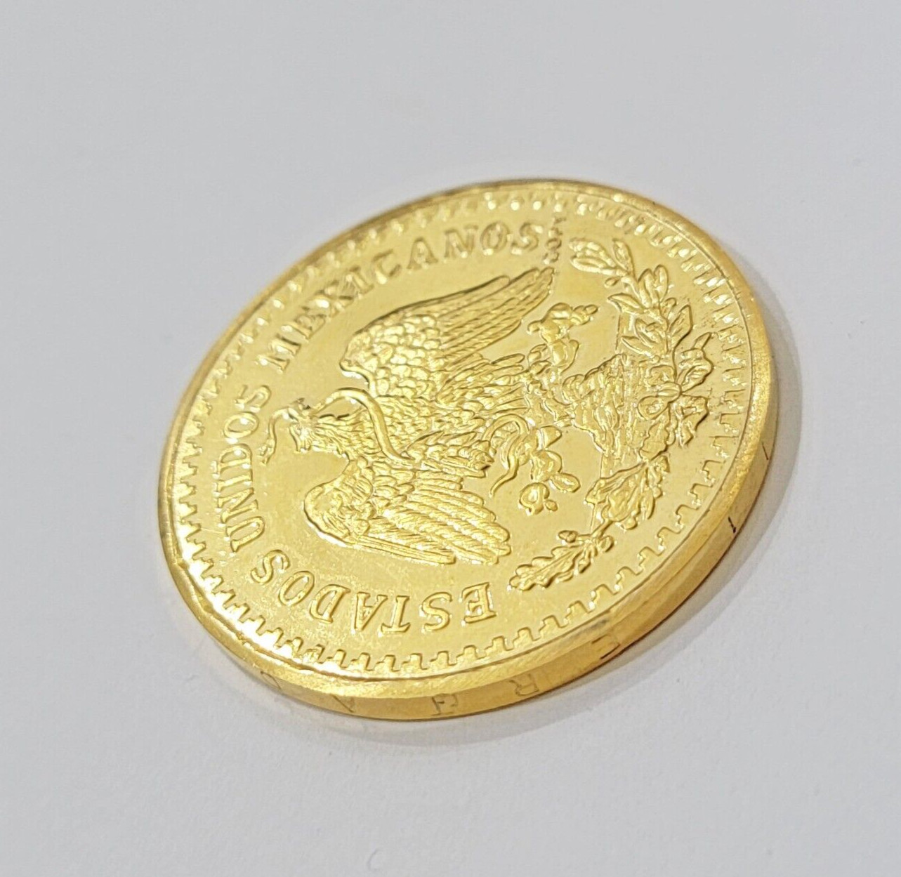Mexican Gold Coin 50 Pesos 1821-1947 Date SOLID REAL 14kt Gold Charm Centenario