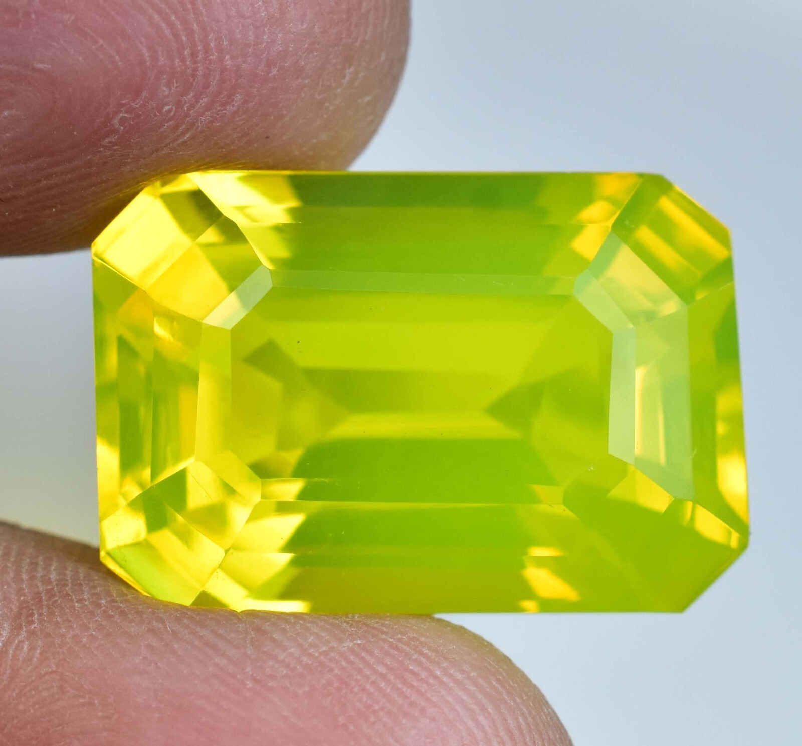30.55 Ct Natural NEON Yellow Opal Certified Flawless Unheated Loose Gemstone