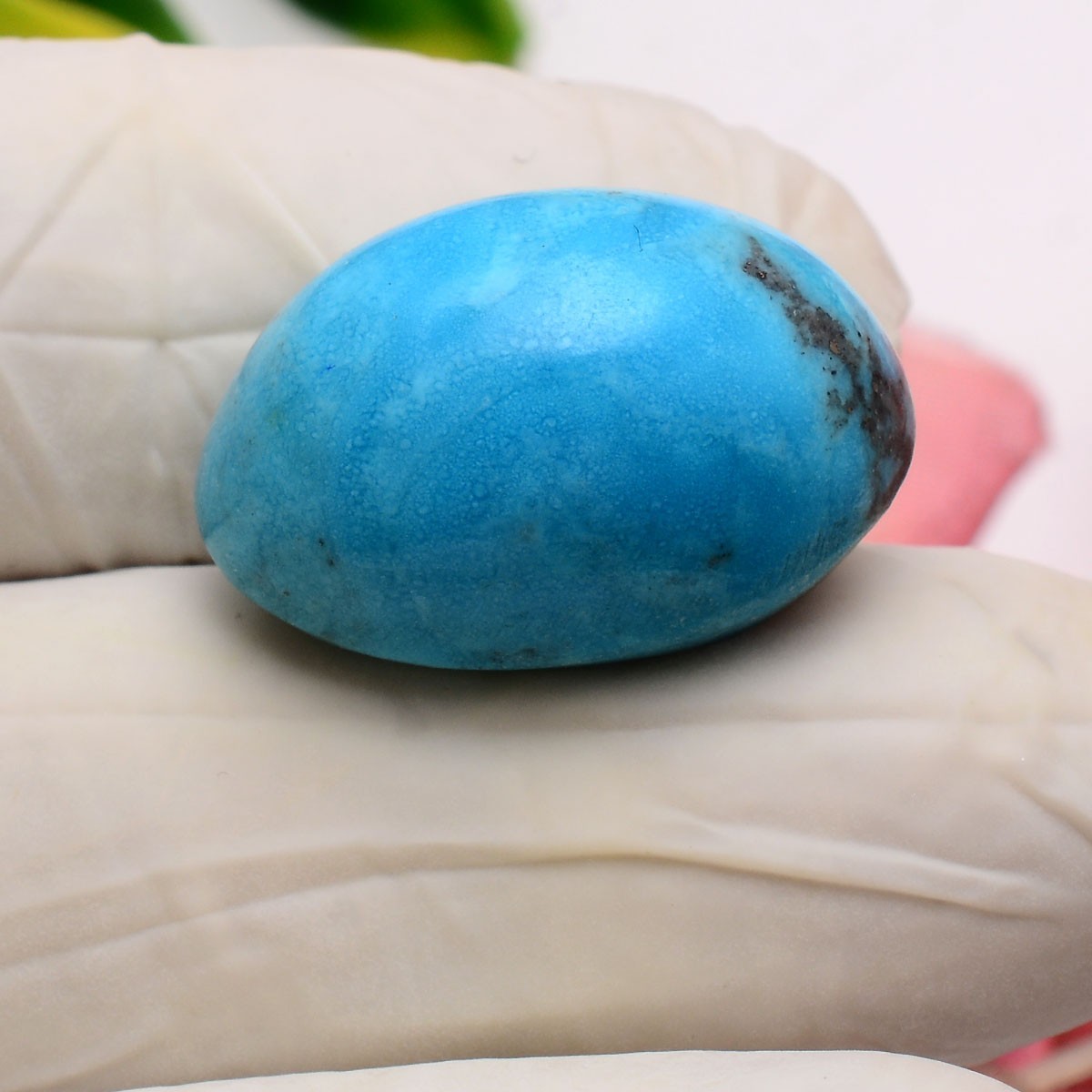 35.36 Cts Natural Persian Turquoise 23mmx16mm Oval Cabochon Untreated Gemstone