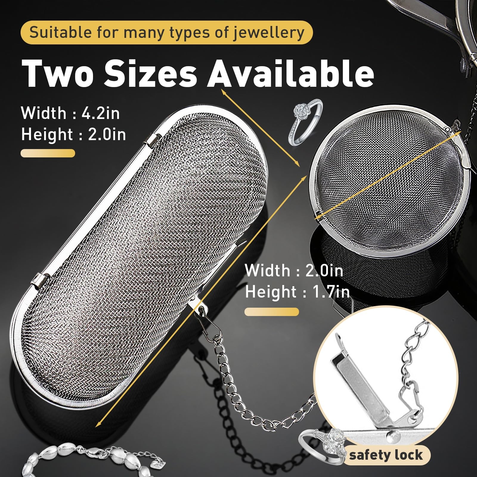 Small Parts Jewelry Cleaning Basket – 2Pcs Stainless Steel Basket, Ideal for …
