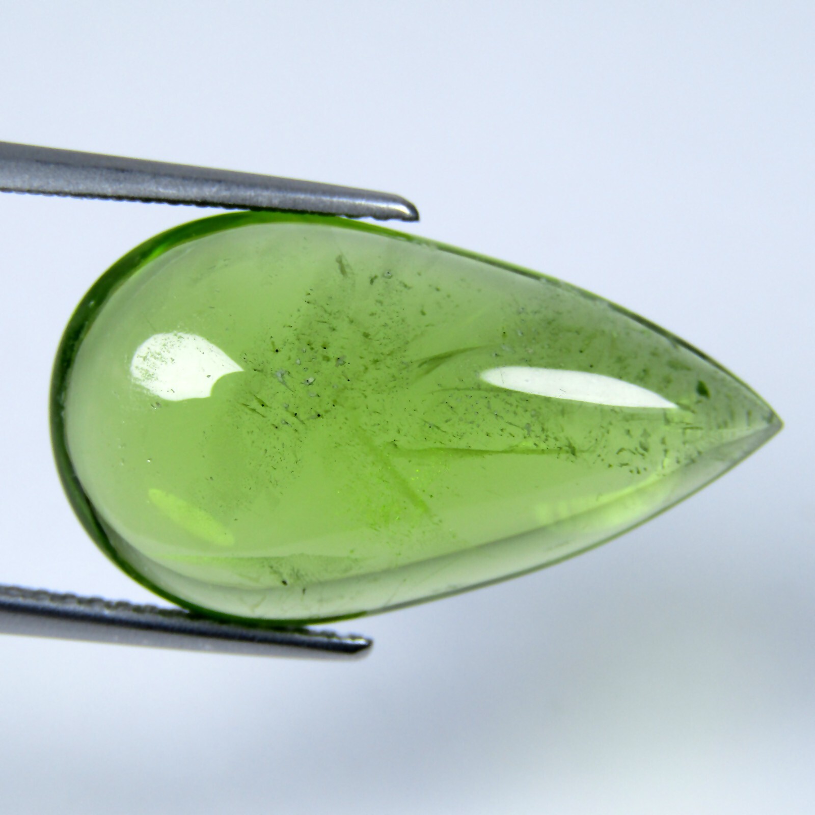 13.90 Cts EXQUISITE PEAR CABOCHON NATURAL PERIDOT LOOSE GEMSTONE
