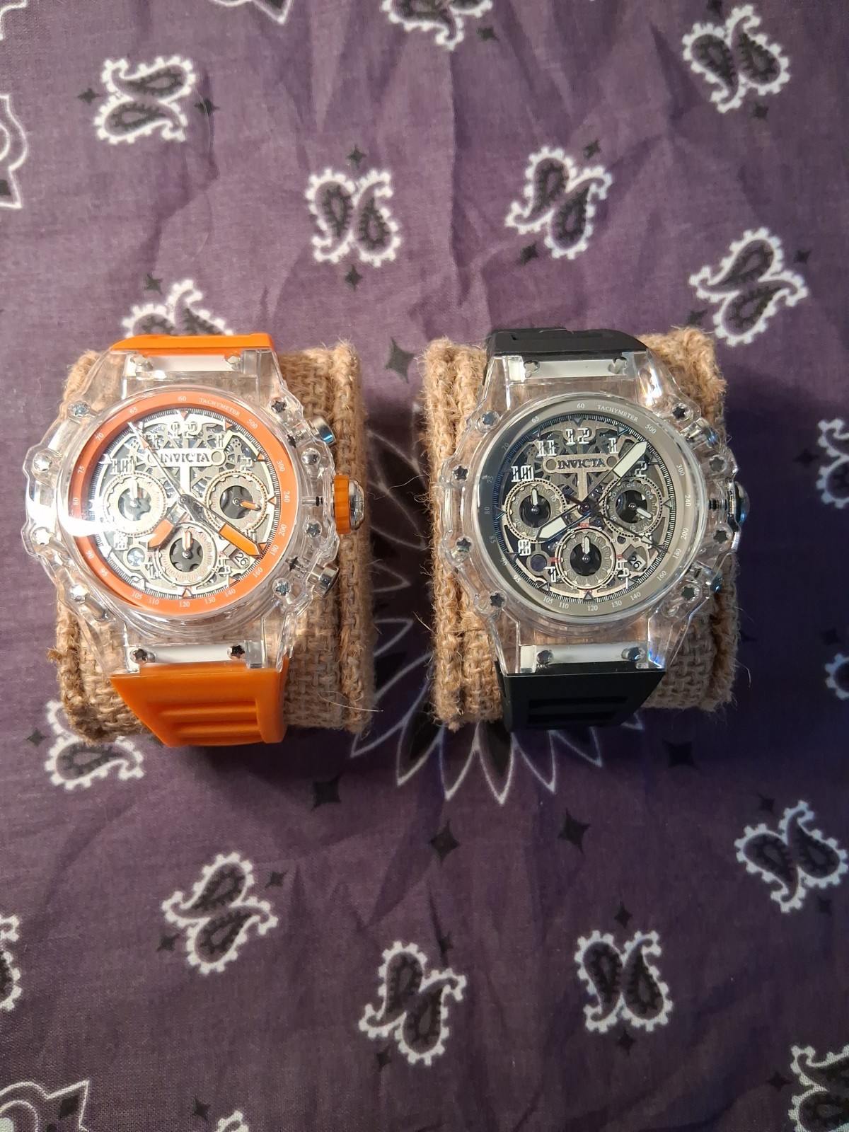 2 Invicta Racing Vaulthan Watches Black/Orange BEAUTIFUL