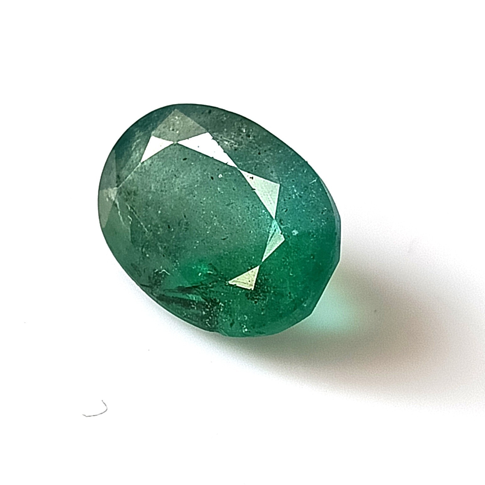 Genuine Zambian Emerald 6.80 Carat Natural Faceted Oval Gemstone 14.7X10.4 mm