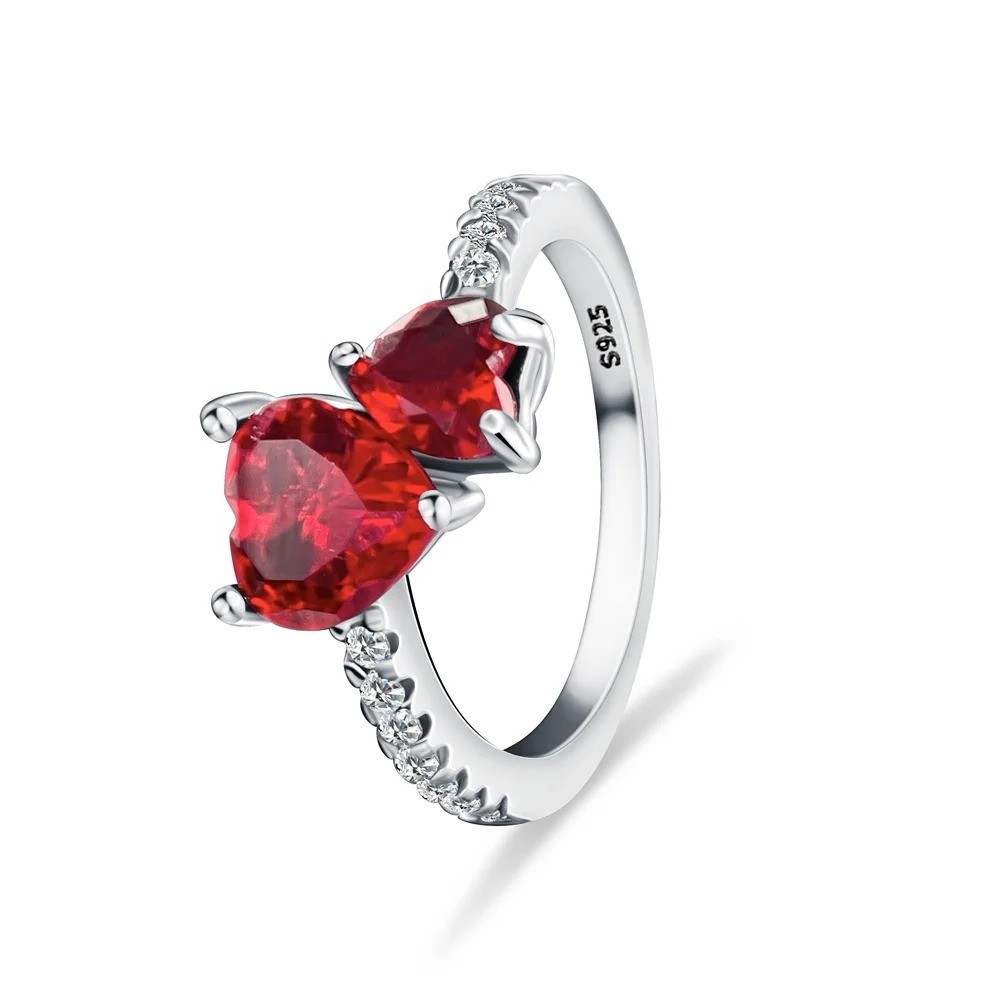 Fashion Women Luxury Heart Shaped Wedding Engagement Ring Jewelry