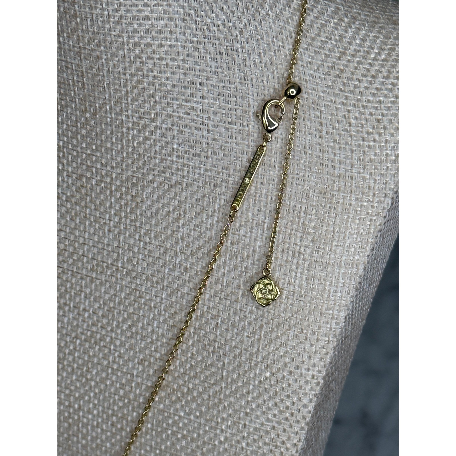 Kendra Scott Womens Elisa Necklace Green Gold Minimalist Quiet Luxury OS