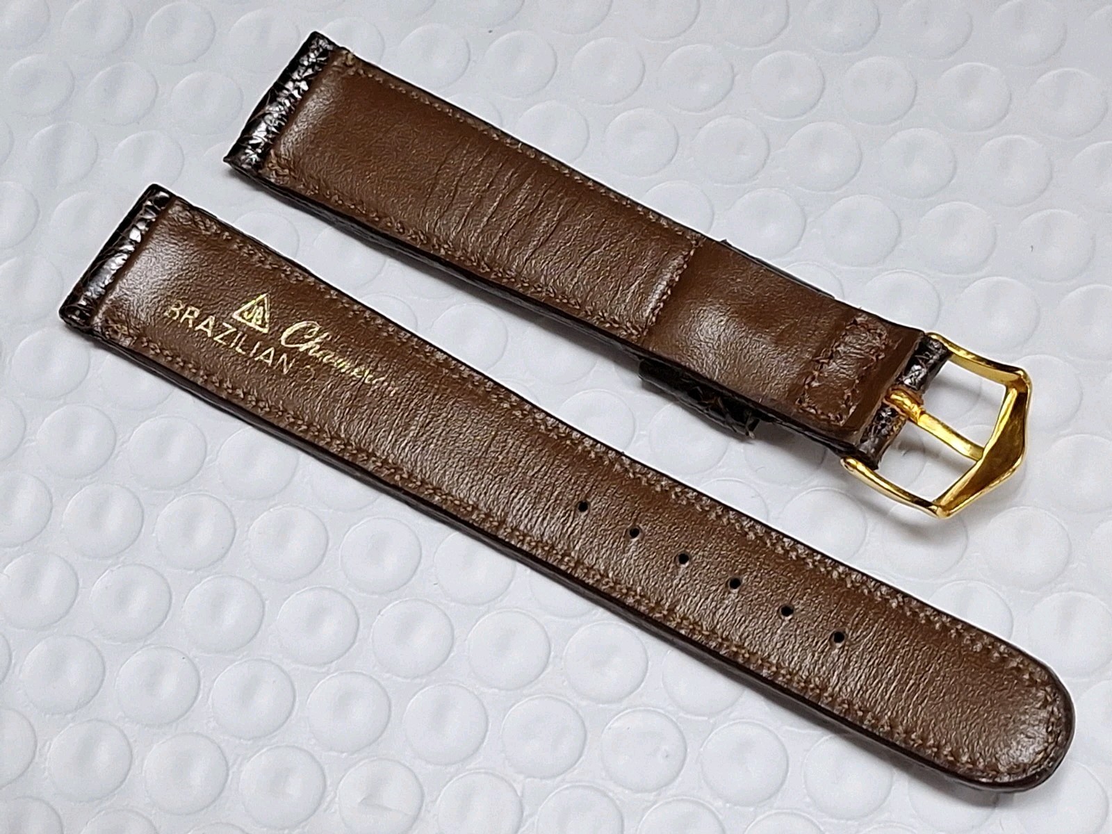 JB Champion Dark Brown Brazilian Crocodile Leather Watch Band Strap 3/4″ LONG