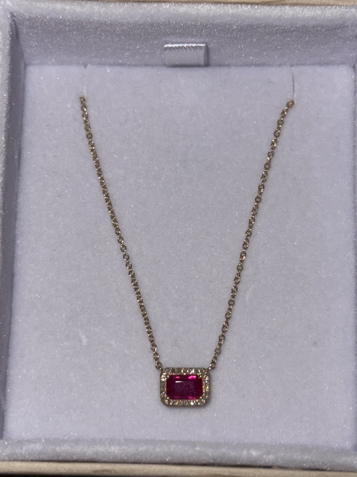 Brand New Lori Kassin Fine Jewels Pink Ruby and Diamond Necklace- Still in Box