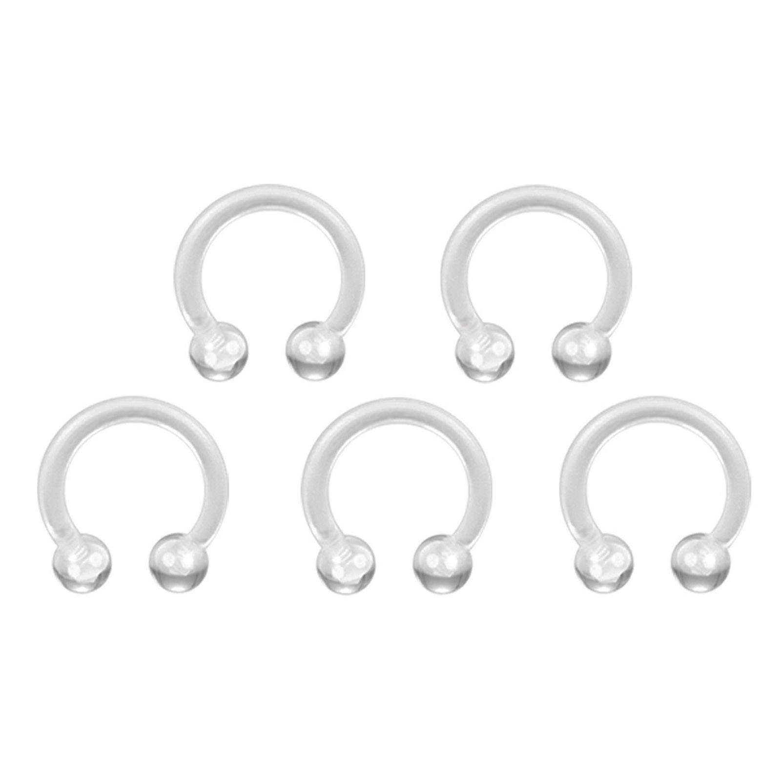 50PC Clear Acrylic Nose Ring Lip Eyebrow Retainer Stud Earring Piercing Flexible