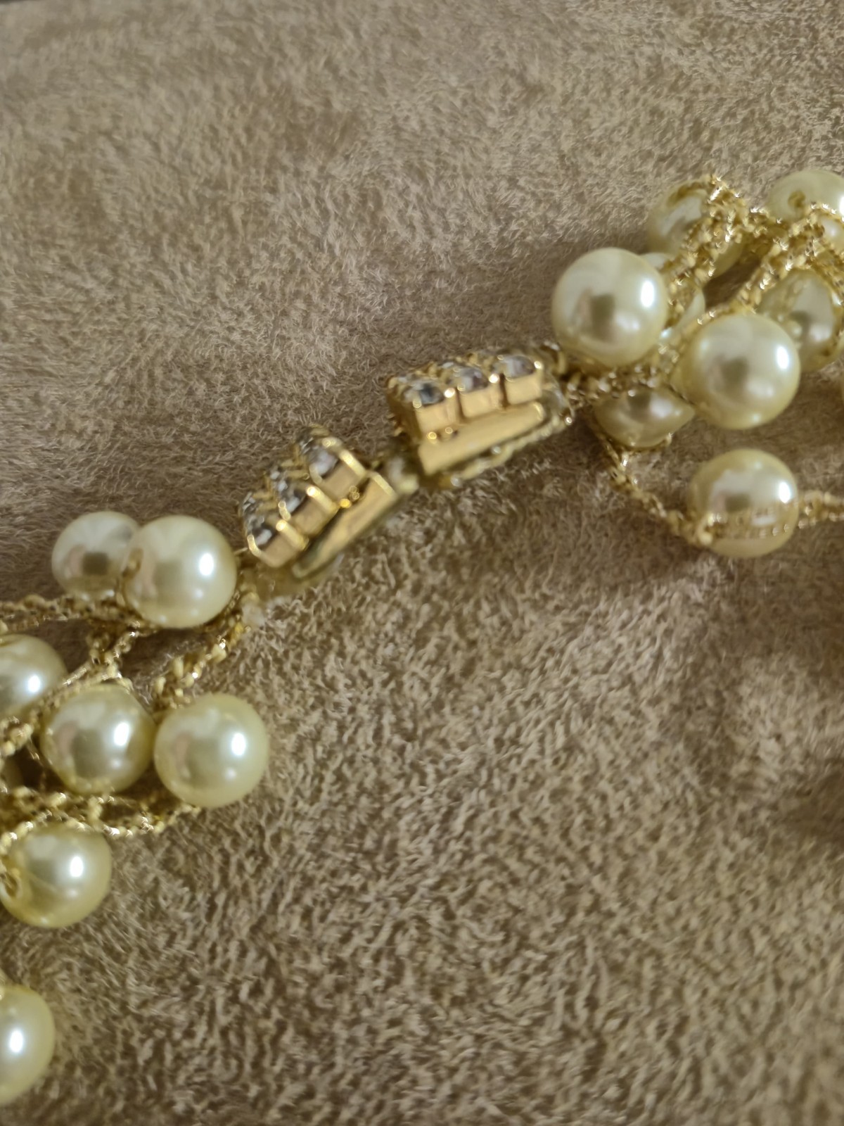 Gold Silk Crochet Pearl Choker, Handmade Luxury Jewelry Gift for Women