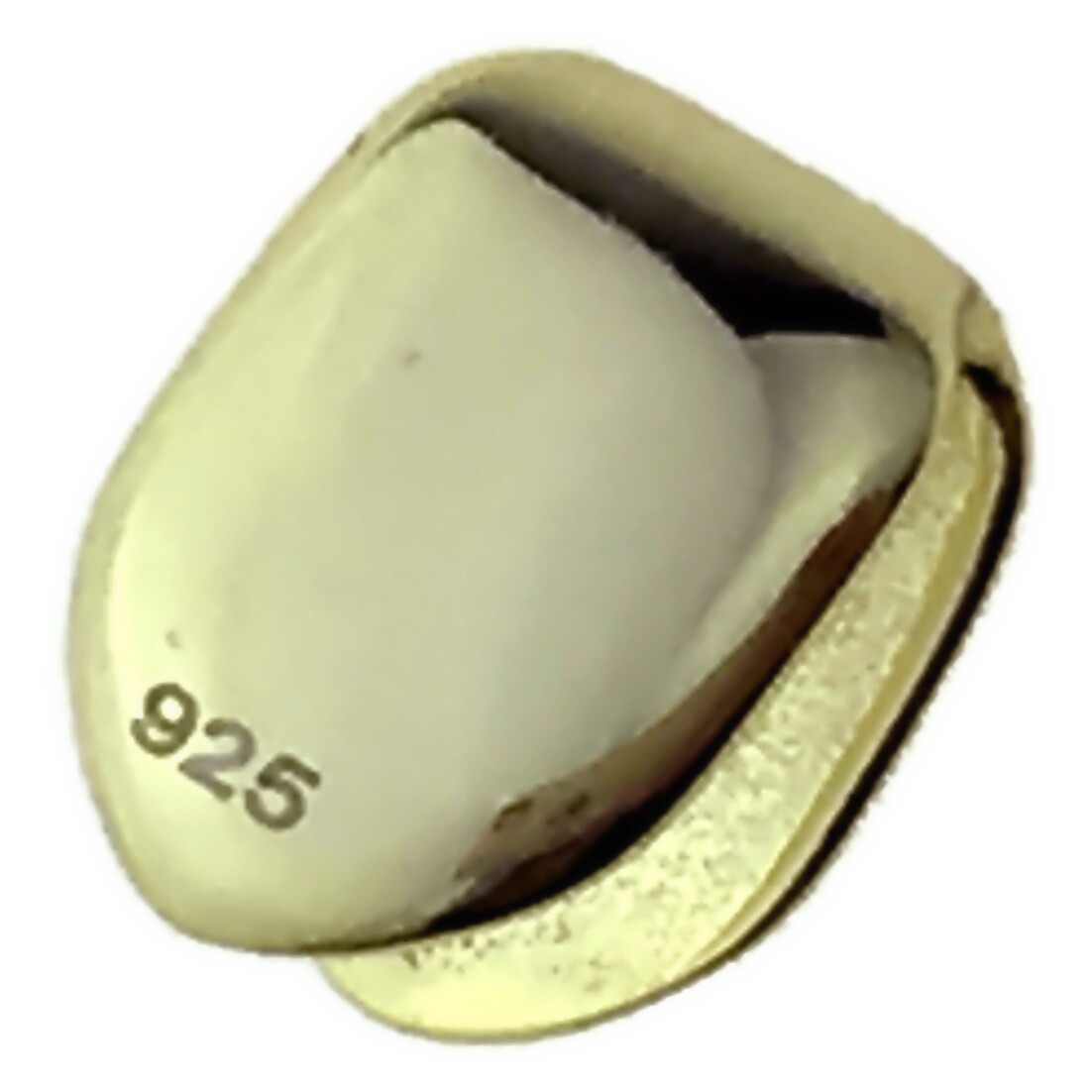 14K Gold Plated Tooth Cap Solid Real 925 Sterling Silver Single One Tooth Grillz