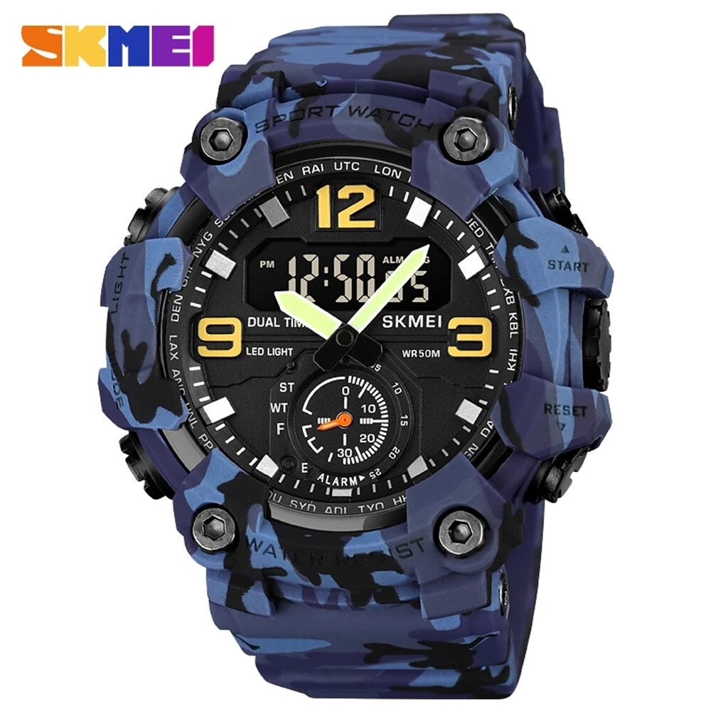 SKMEI Men Digital Quartz Watch Fashion Chronograph Military Sport LED Wristwatch