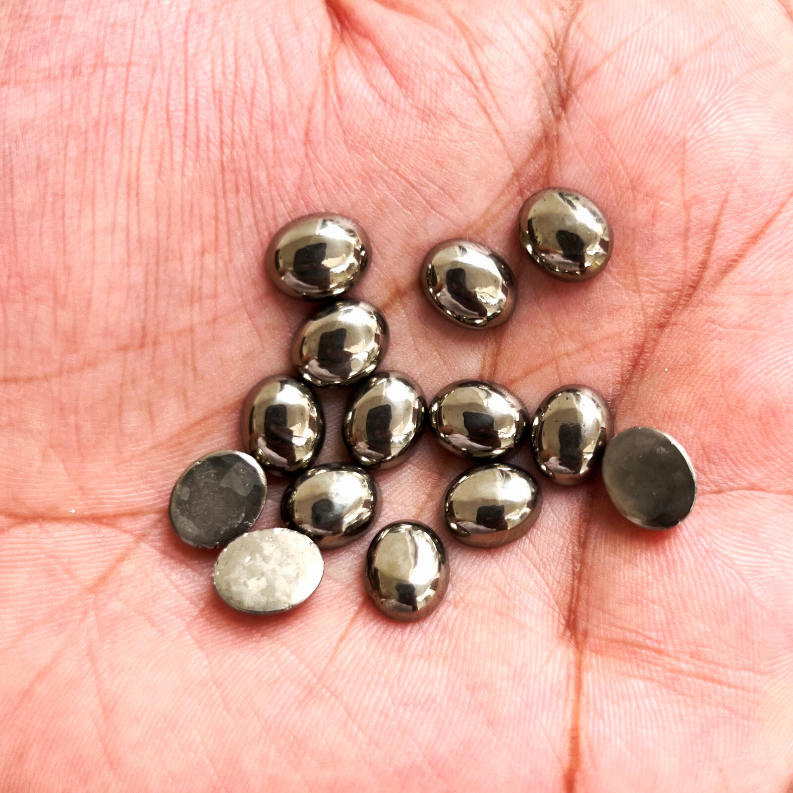 Natural Golden Pyrite Oval 4×6 mm to 15×20 mm Cabochon Loose Gemstone Lot