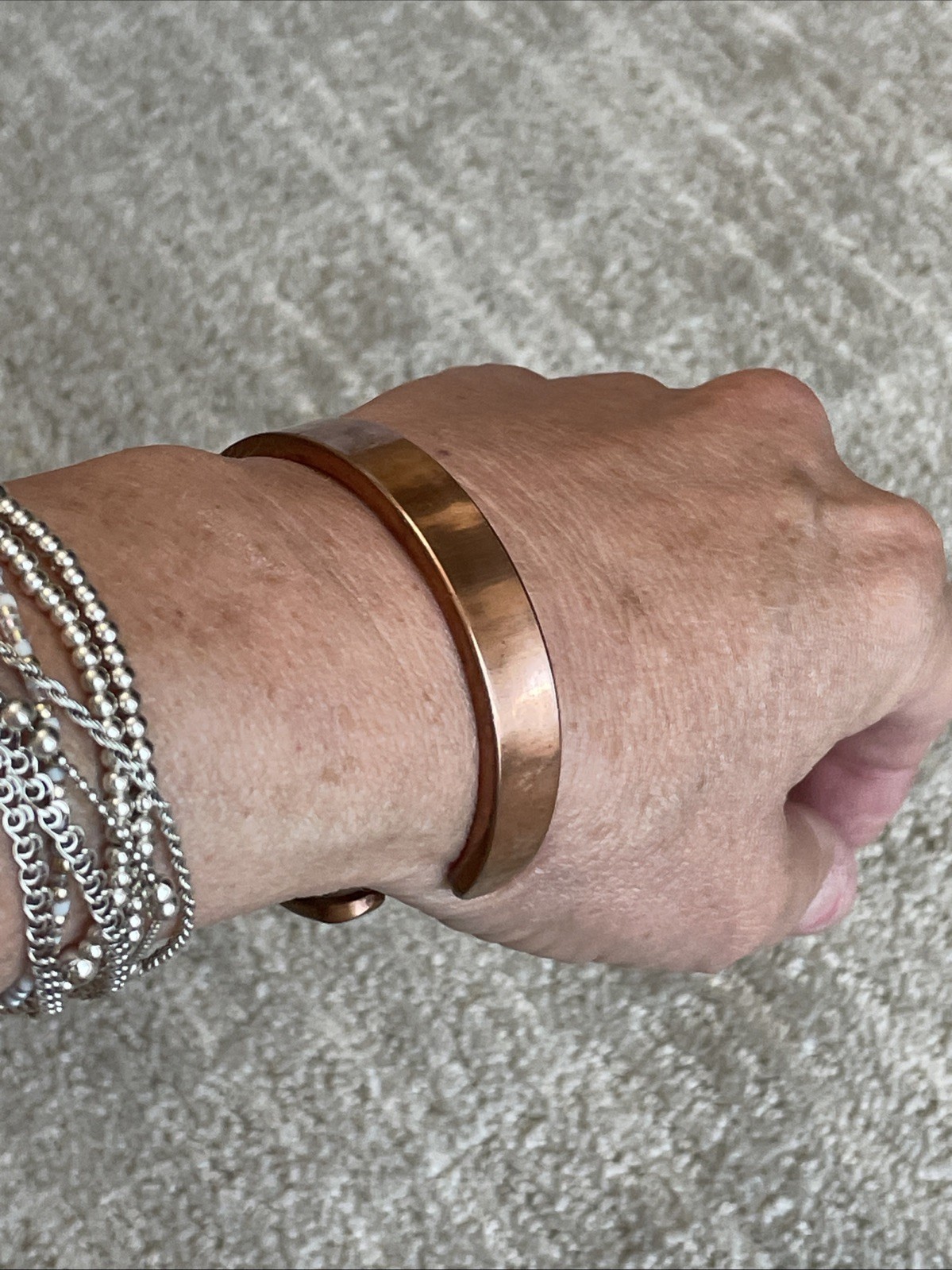 Copper Bracelet Cuff 45 Grams 7.25” 9mm wide