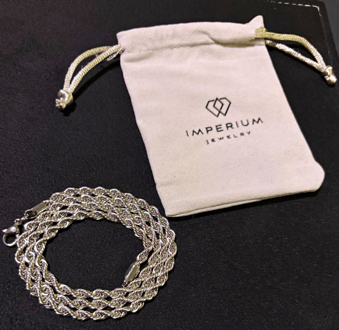 Imperium Jewelry White Rhodium Plated 20 Inch Length 4 mm Width Chain