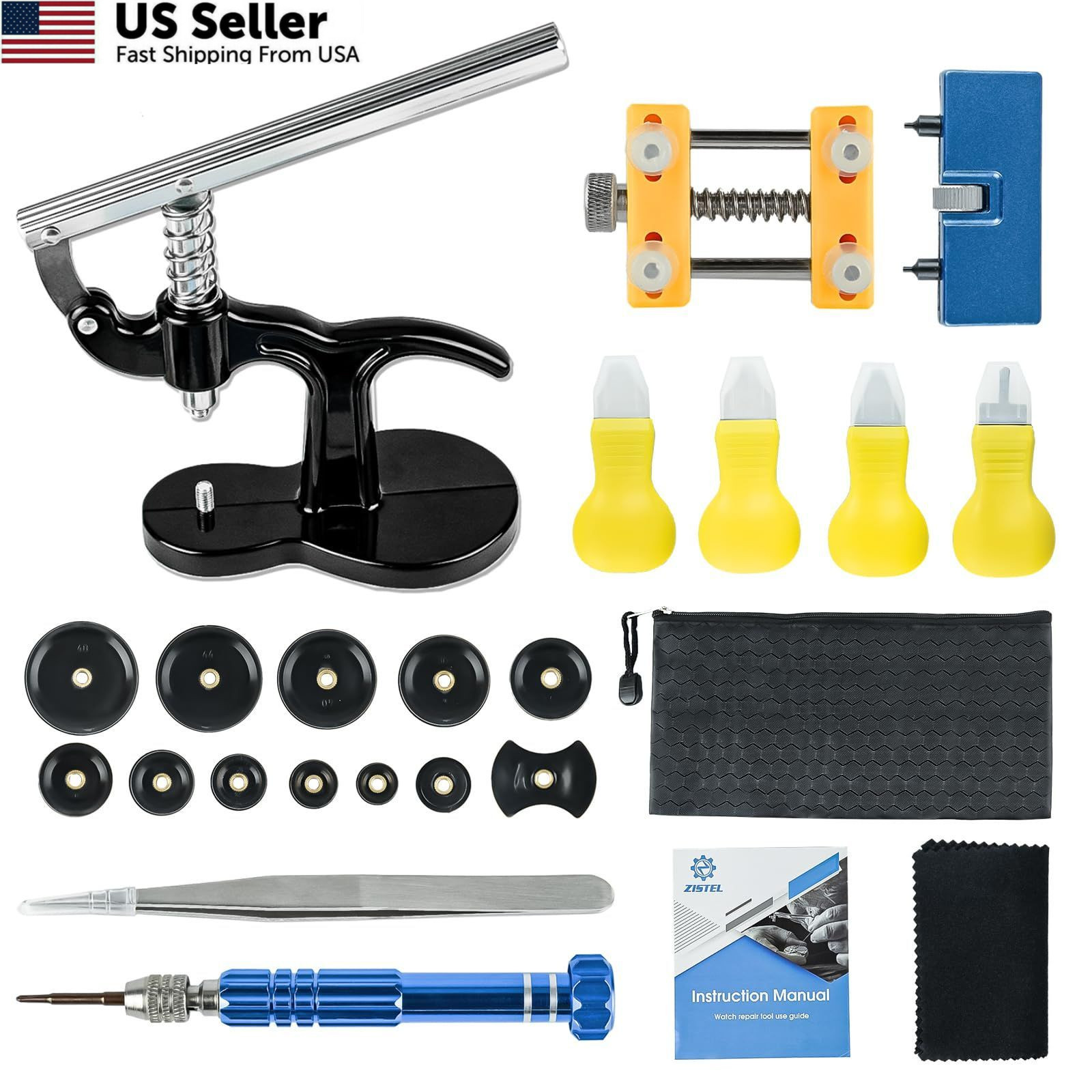 Zistel 6 in 1 Watch Repair Kit + Press Tool, Battery Replacement…