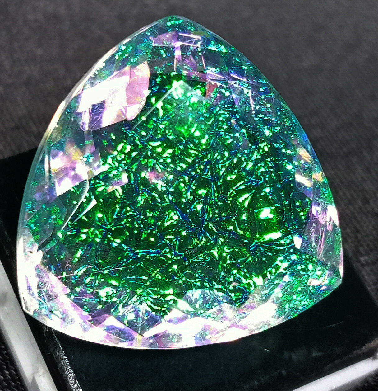 Natural Monarch Fire Opal Doublet Trillion Certified 58.55 Ct Loose Gemstone