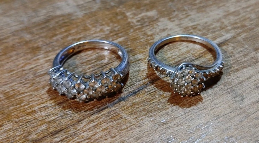 Lot Of 2 P4SR (Silver, Palladium, Gold Alloy) Rings
