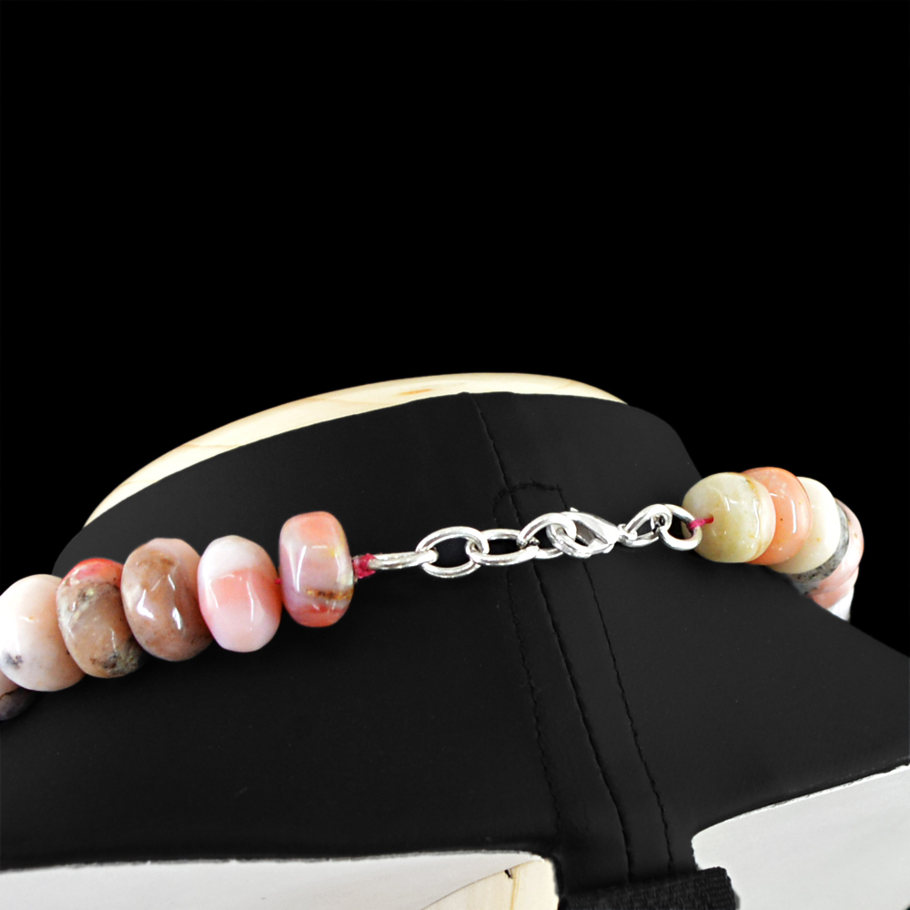 562.85 CTS NATURAL HAND MADE PINK AUSTRALIAN OPAL ROUND BEADS NECKLACE (RS)