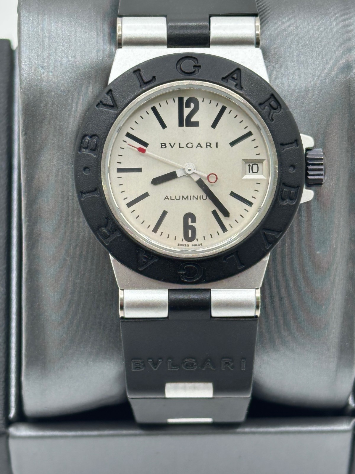 BVLGARI Bulgari Diagono AL 38 A Aluminum with Box & Booklets