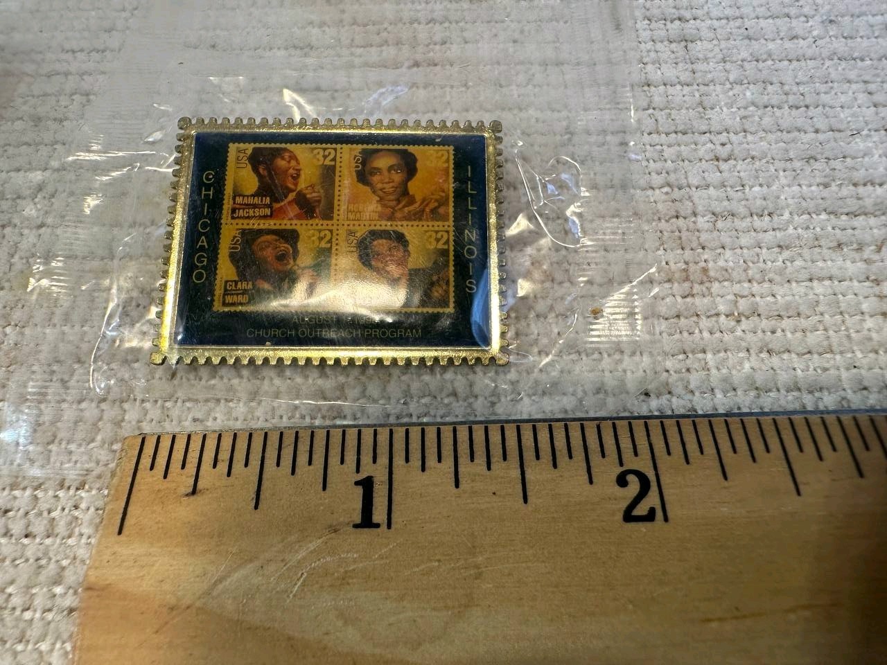Lot 2 Vintage USPS Gospel Stamp Pins 1998 Illinois NOS 033 292