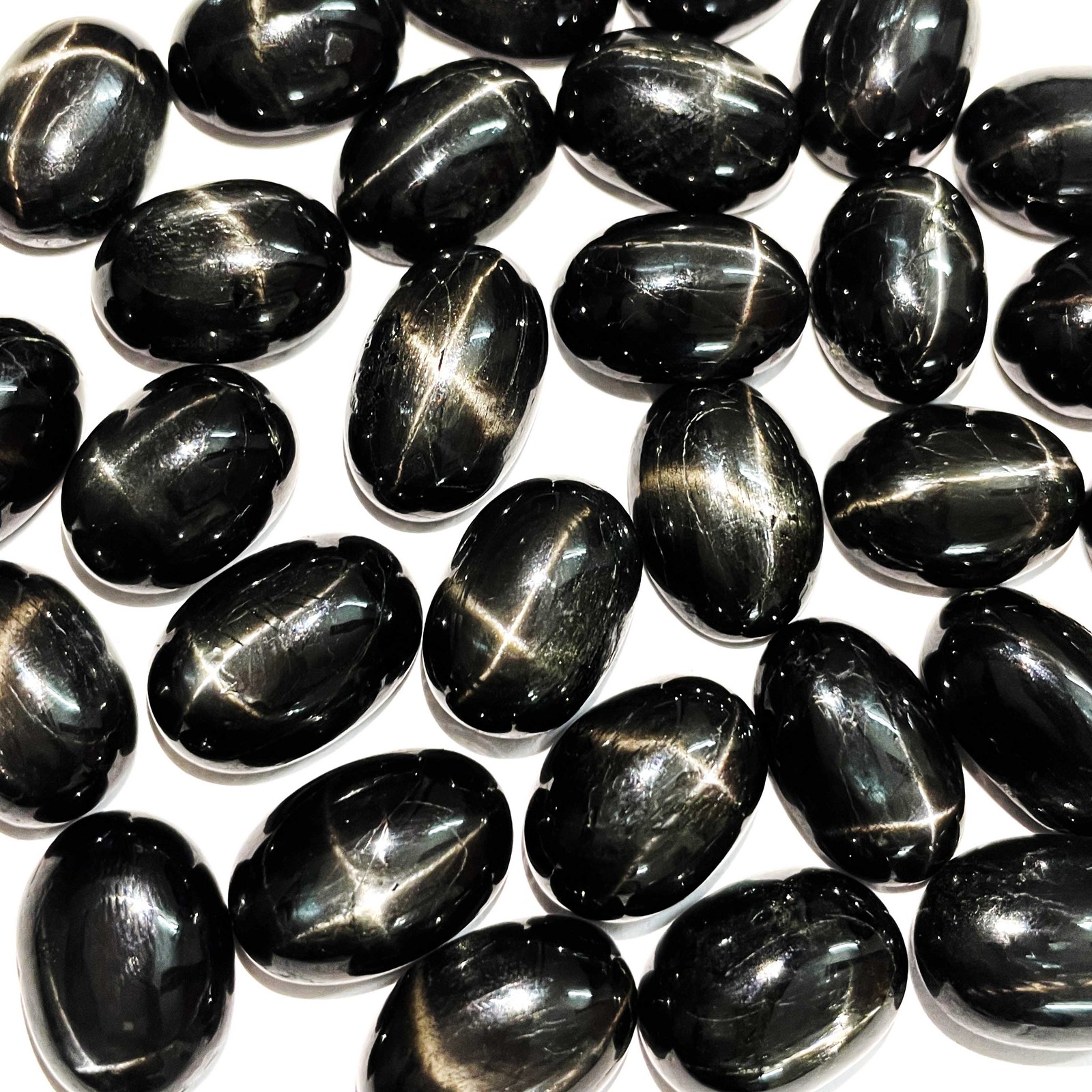 Natural Black Star Diopside Oval Cabochon Gemstone 11 Pcs 14*19-14*20 mm 215 CT
