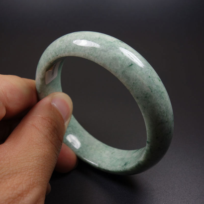 61mm Certified Grade A 100% Natural Green Jadeite Jade Bracelet Bangle Z06921