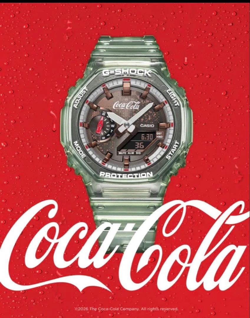 G-SHOCK GA-2100CC-3AJR Coca-Cola 140th Anniversary Green Watch Boxed
