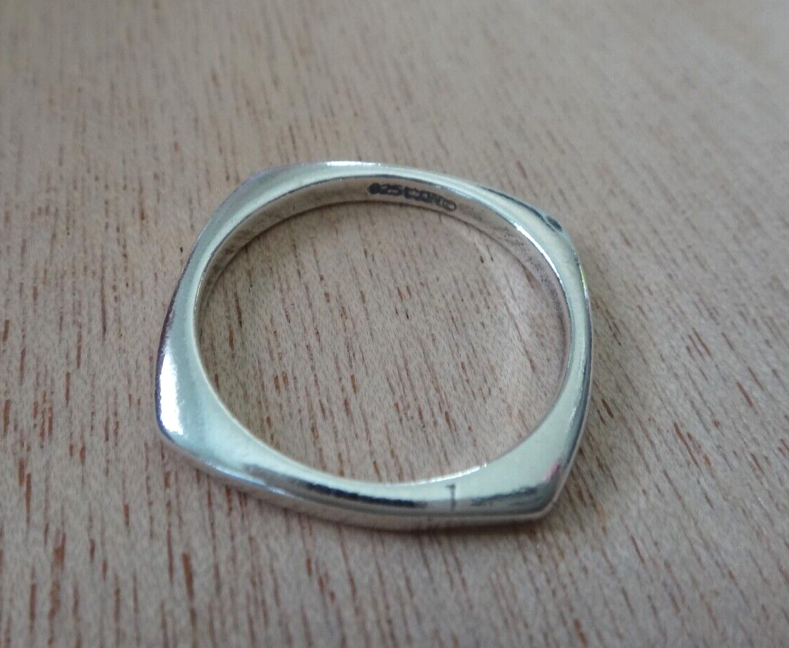 size 8 Sterling Silver Solid Squared Plain 2mm Wide Band Wedding Style Band