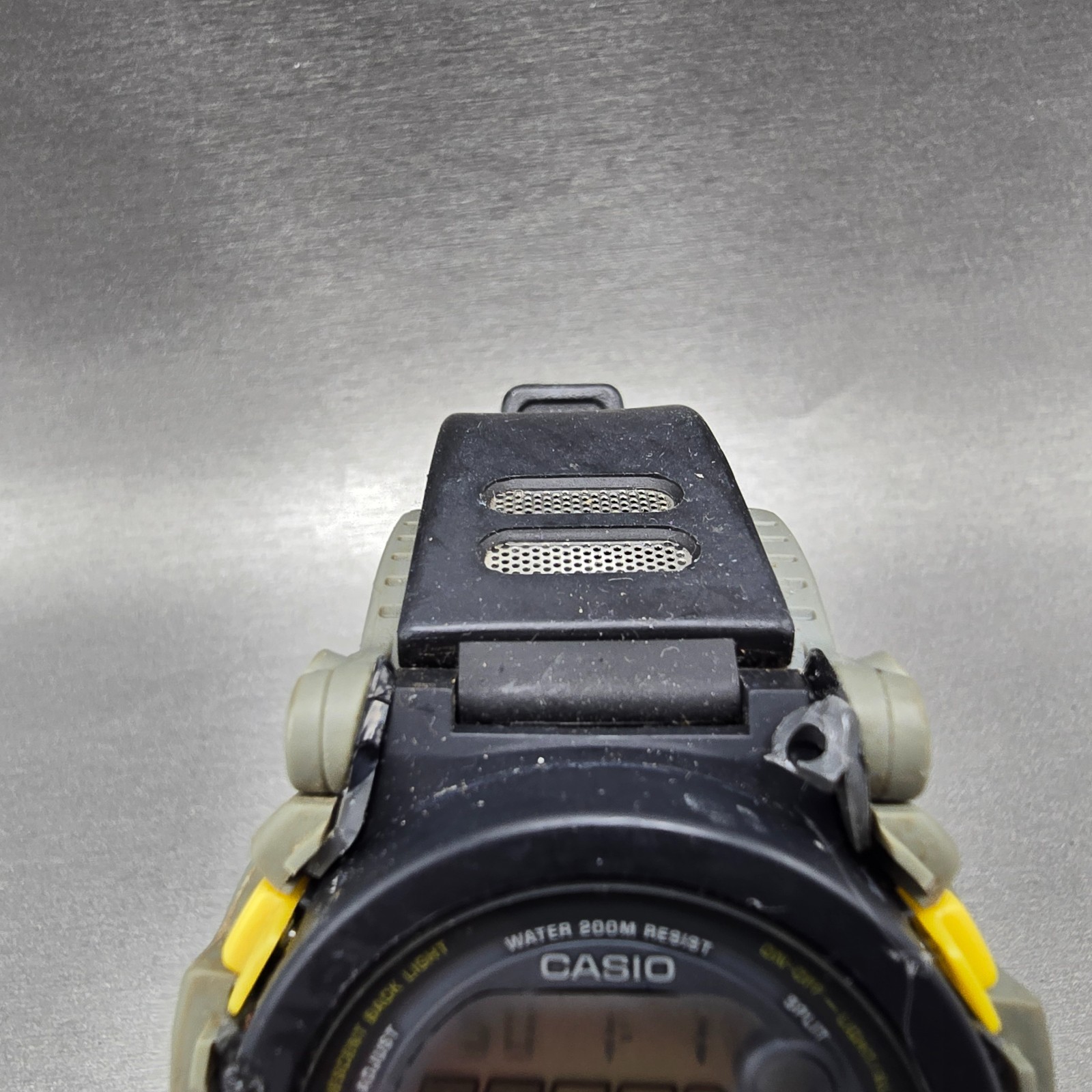 Casio G-Shock DW-002 Watch Men 48mm Black Yellow Gray Alarm Chrono New Battery