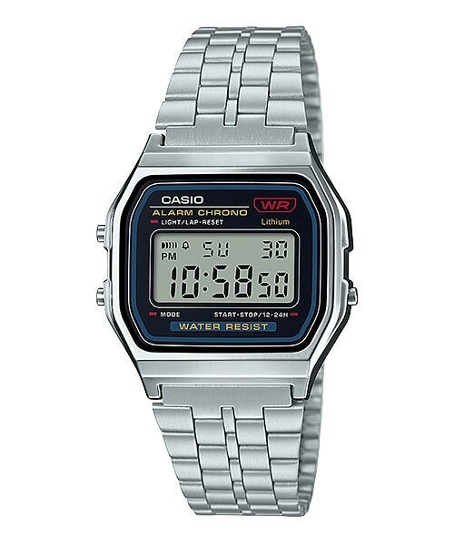 A159WA-N1D Vintage Casio Sliver Digital Watch A159 Made in Japan
