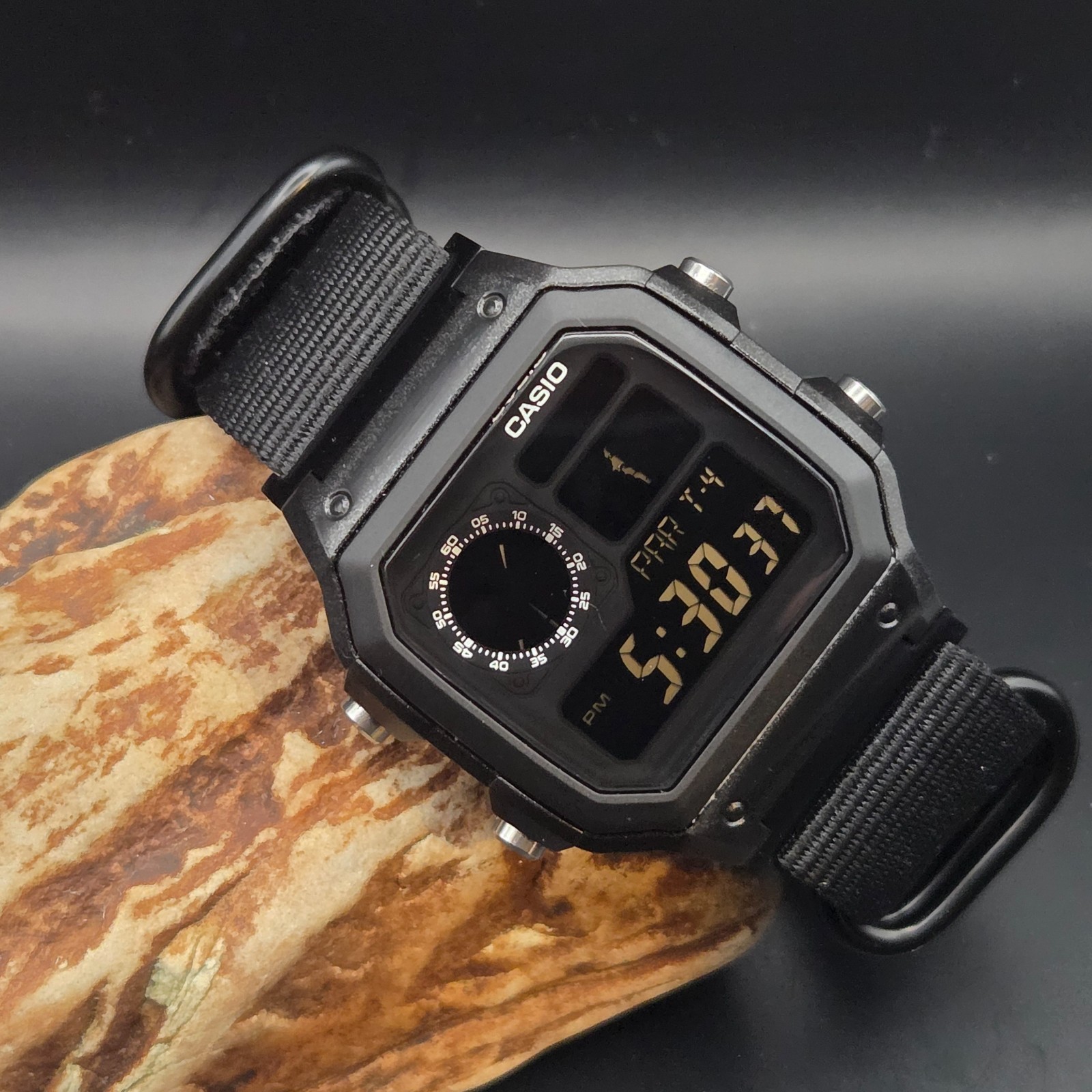 CASIO AE-1200WHD. Royale World Time Watch Mod. Blackout Negative. Hydromod.