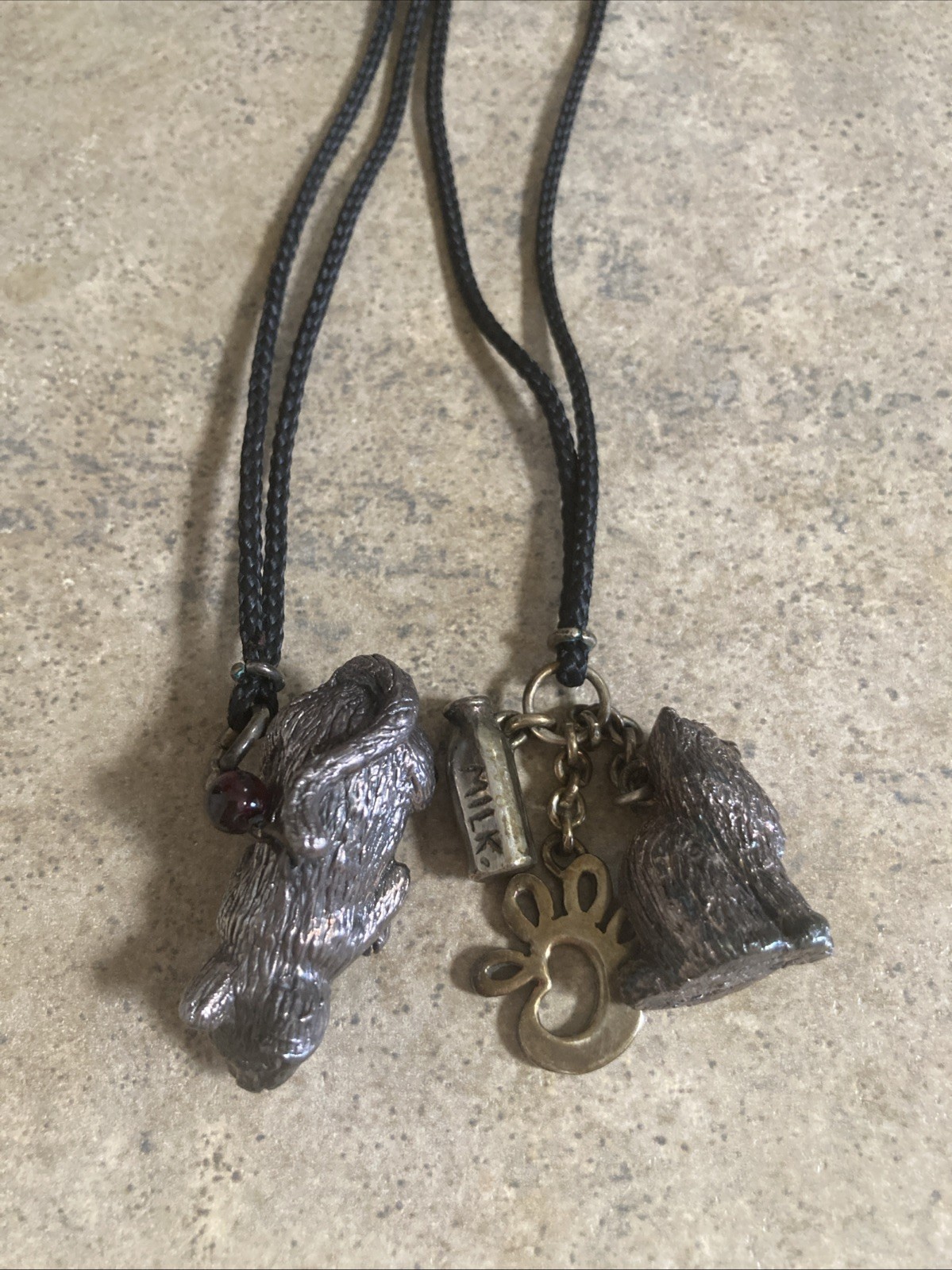 2 Susan Cummings Cat Necklaces