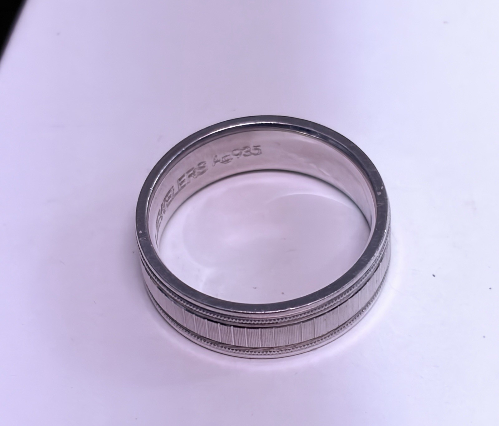 935 argentium silver Satin Finished Band 7mm Size 10