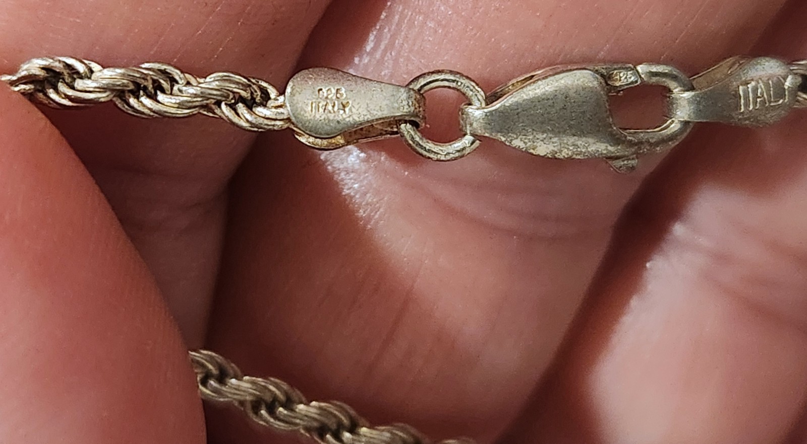 3MM ITALY .925 STERLING SILVER 24″ ROPE TWIST NECKLACE CHAIN 12.7g GRAMS VINTAGE