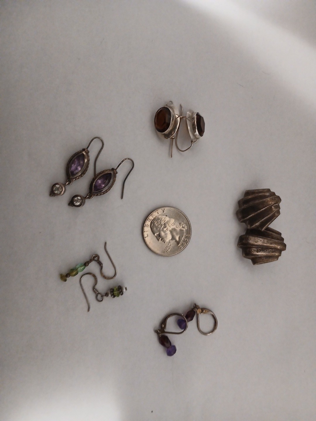 Vintage Shell Stone Sterling Silver Stud Earring Southwestern Lot Of 5 Pairs