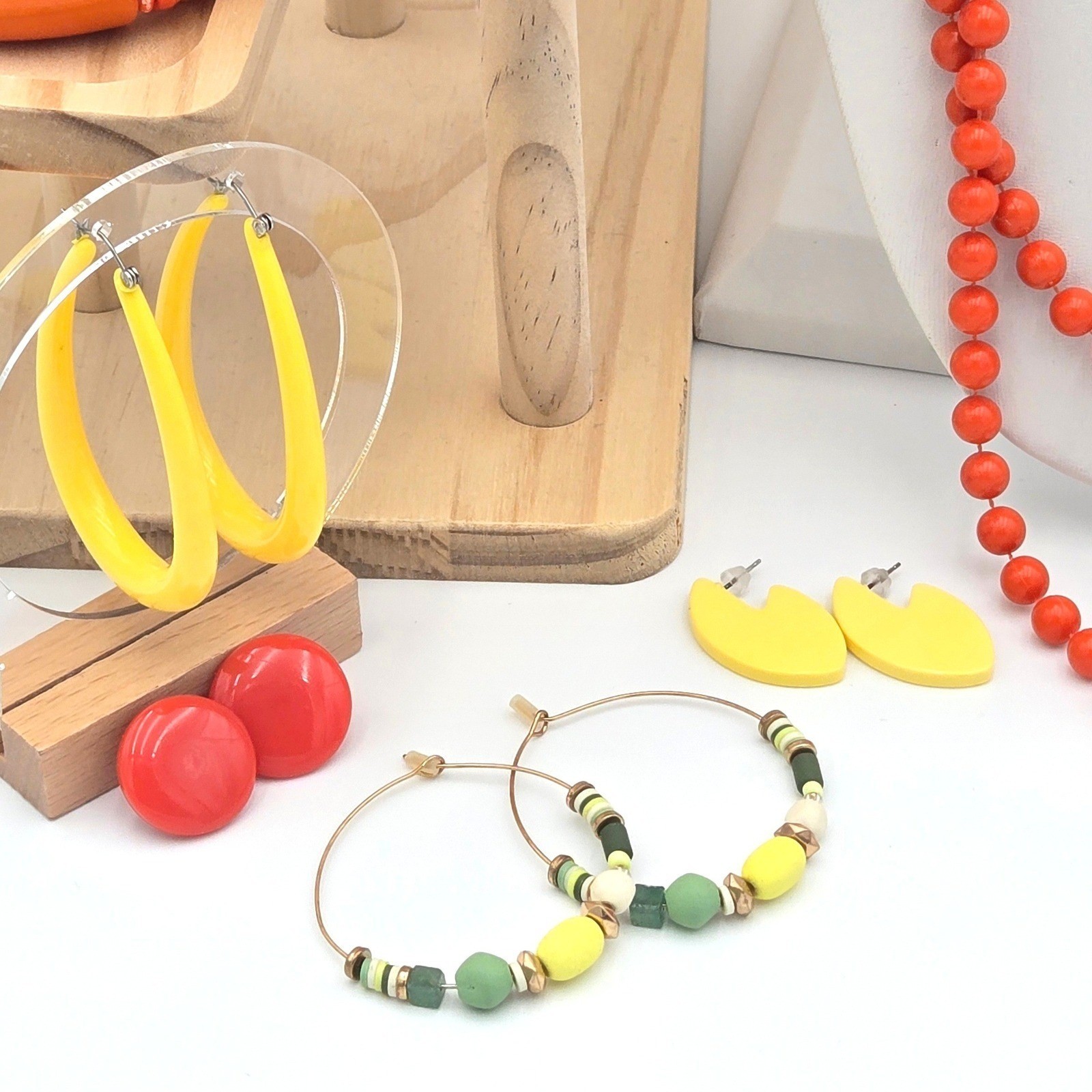 Citrus Delight Curated Jewelry Lot Bright Yellow Green Orange Set Colorful 12pc