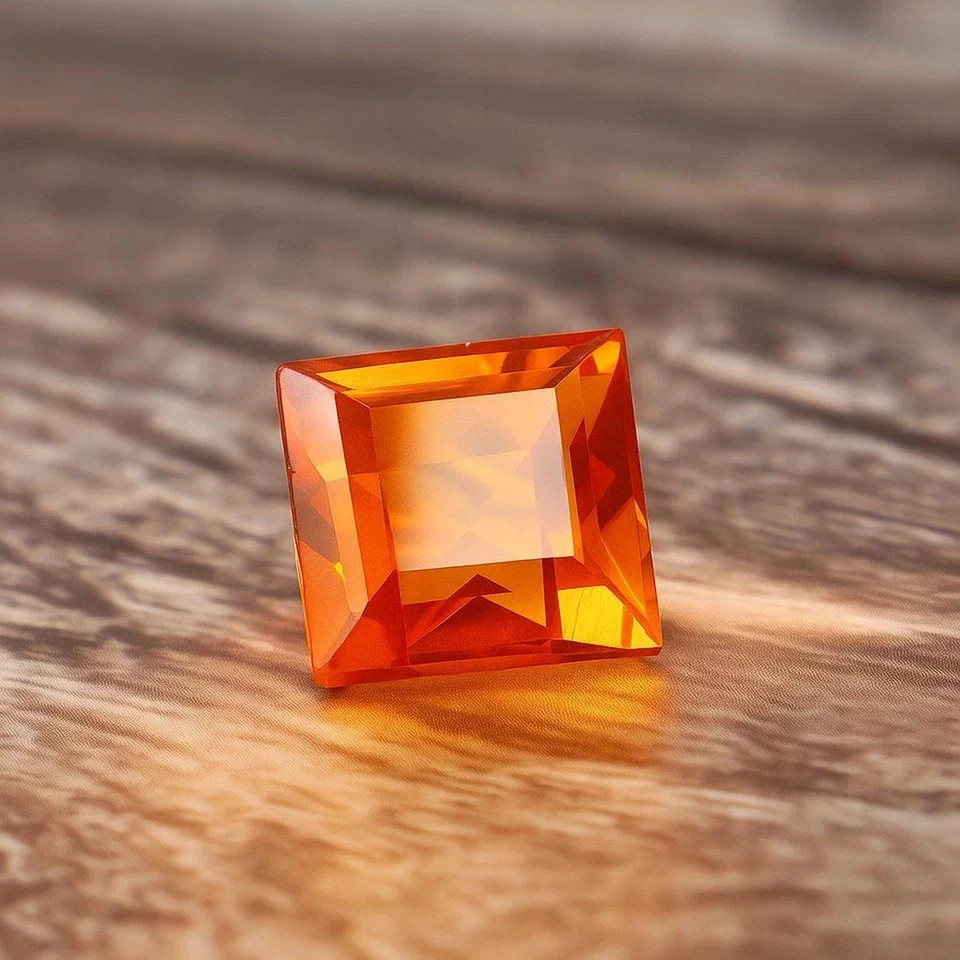 Natural Ceylon Orange Sapphire 10.01 Ct Princess Cut Certified Loose Gemstone