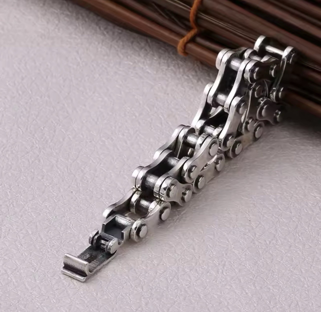 925 Sterling Silver Bracelet for Men Women, Bicycle Chain Style, 10mm/20cm