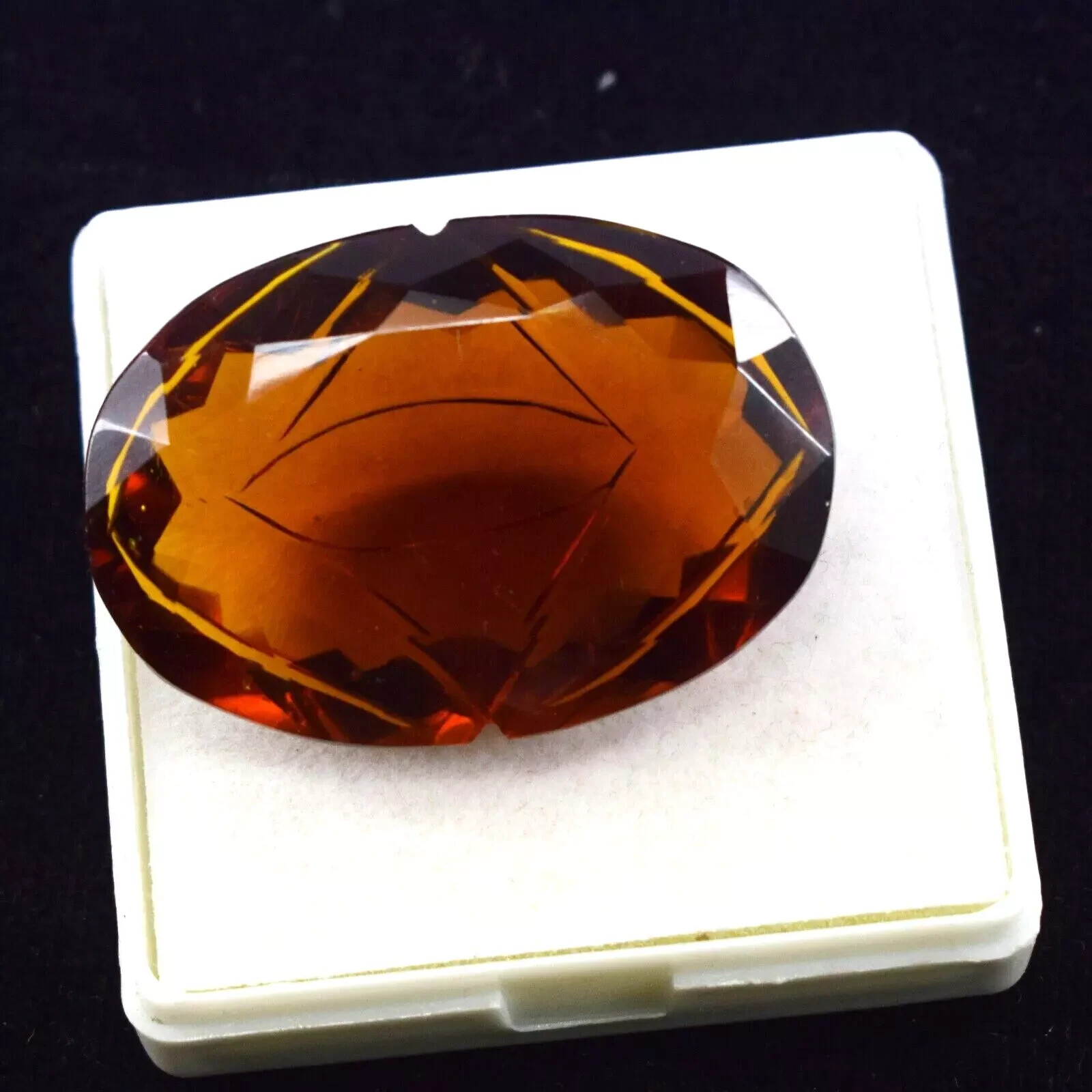 Natural 99.20 Ct Oval Shape Certified Carving Yellow Citrine Loose Gemstone