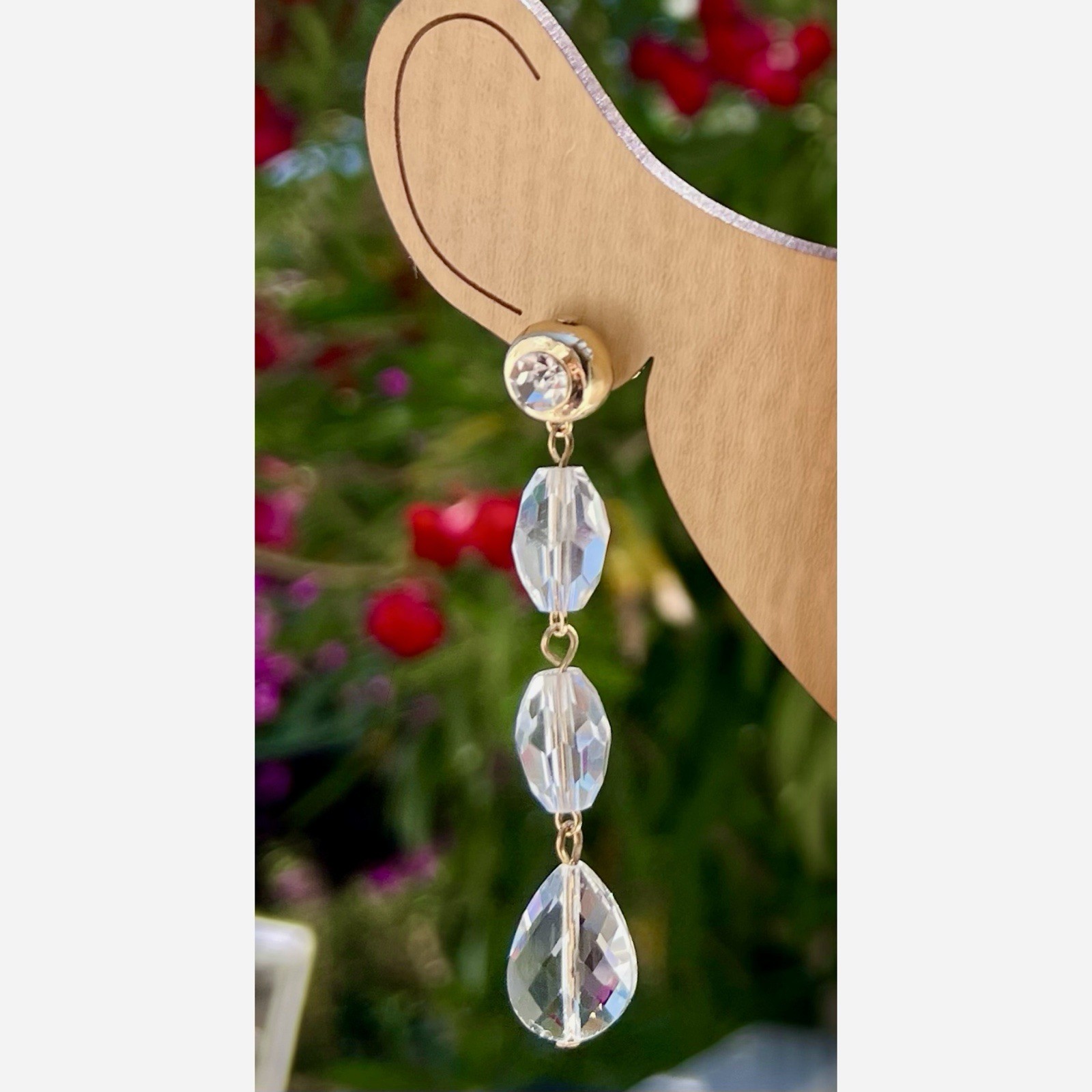 Anthropologie Mult Crystal Drop Earrings Dangly