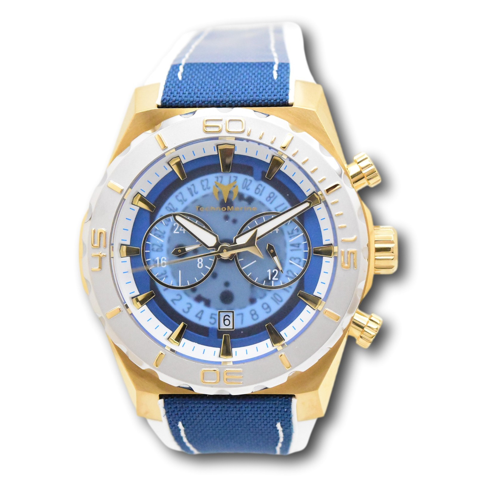 TechnoMarine Reef Shark Men’s Dual Time Dials Anatomic Quartz Watch TM-519007