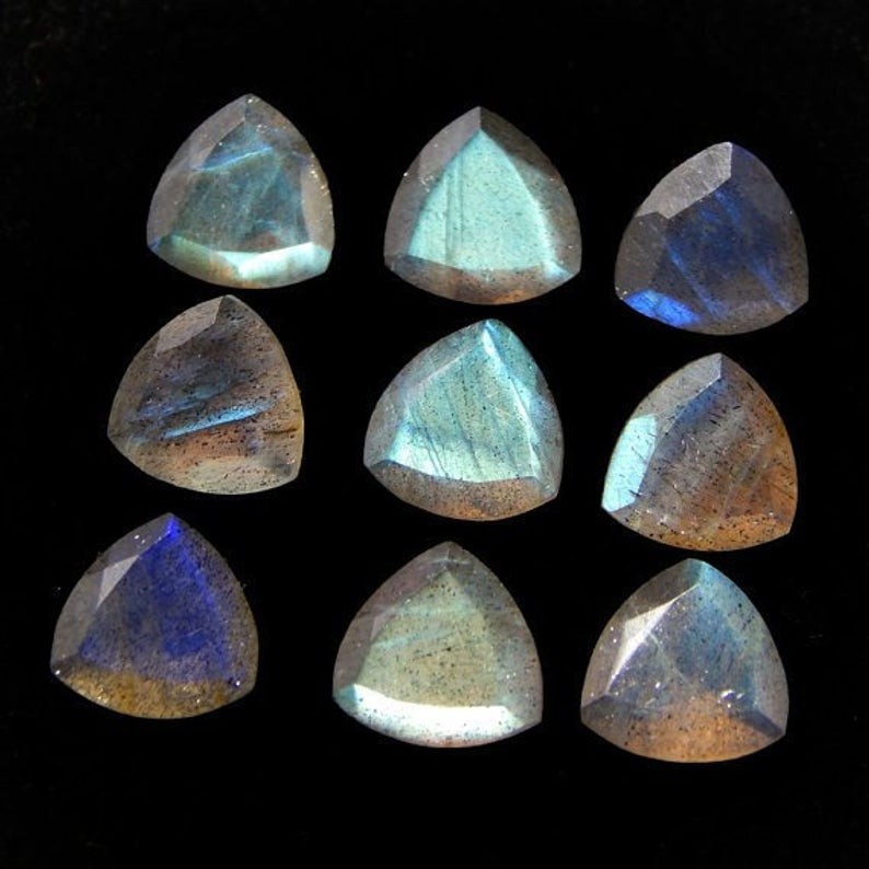 Blue Labradorite Trillion Faceted Cut 5mm to 15mm Natural Wholesale Gemstone