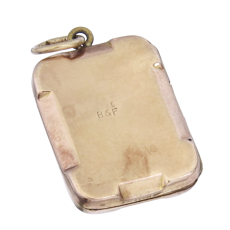 Medaillon Anhänger 9 Karat Rotgold Back and Front Antik