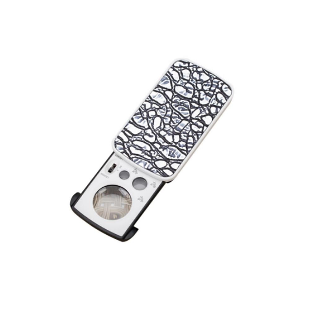30X 60X 90X Portable Slide LED Light Jewelry Magnifying Glass Magnifier Loupe G