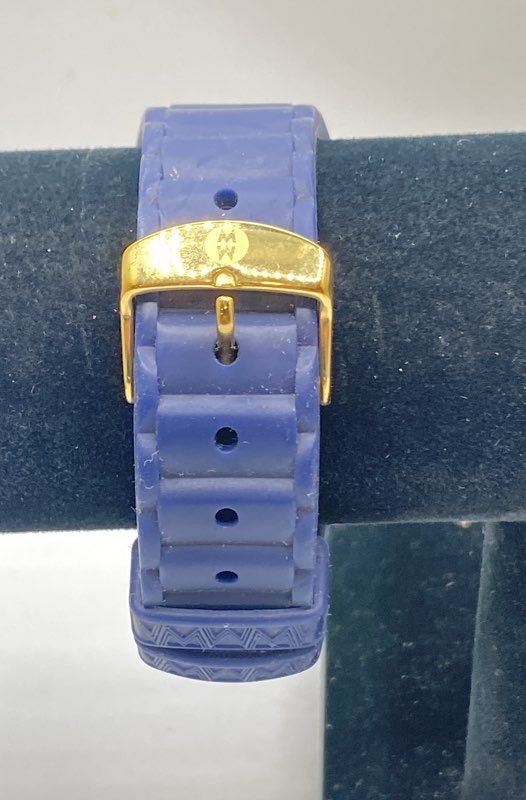 Michele Tahitian Jelly Bean Women’s Watch Blue Silicone Gold Tone Chronograph