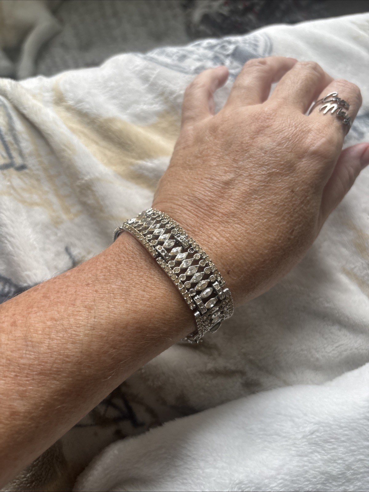Pedo Vintage Rhinestone Bracelet Silver Tone- My Grandmas