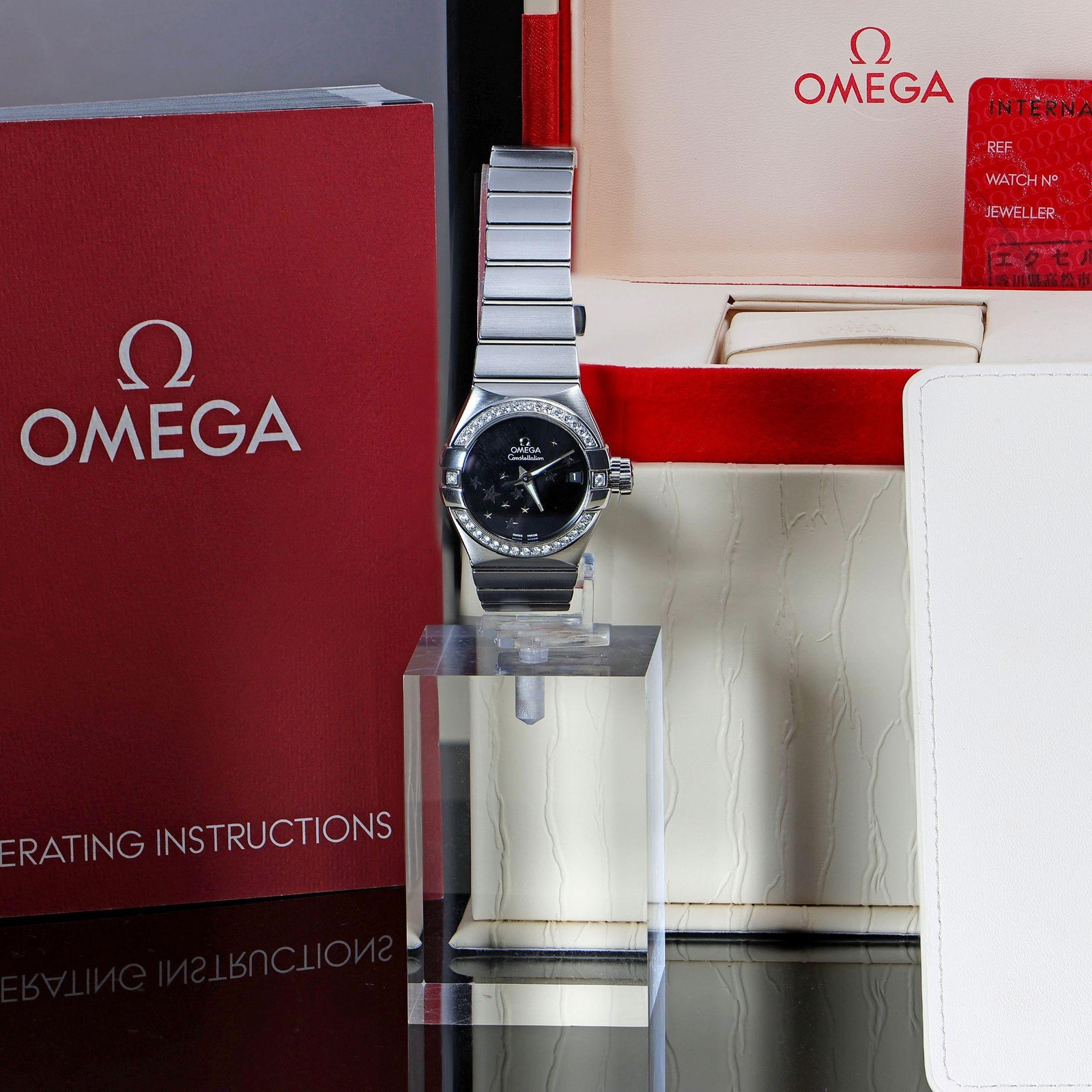 Omega Constellation 27mm Diamond Bezel Black Star Dial Steel Watch 2022 Full Set