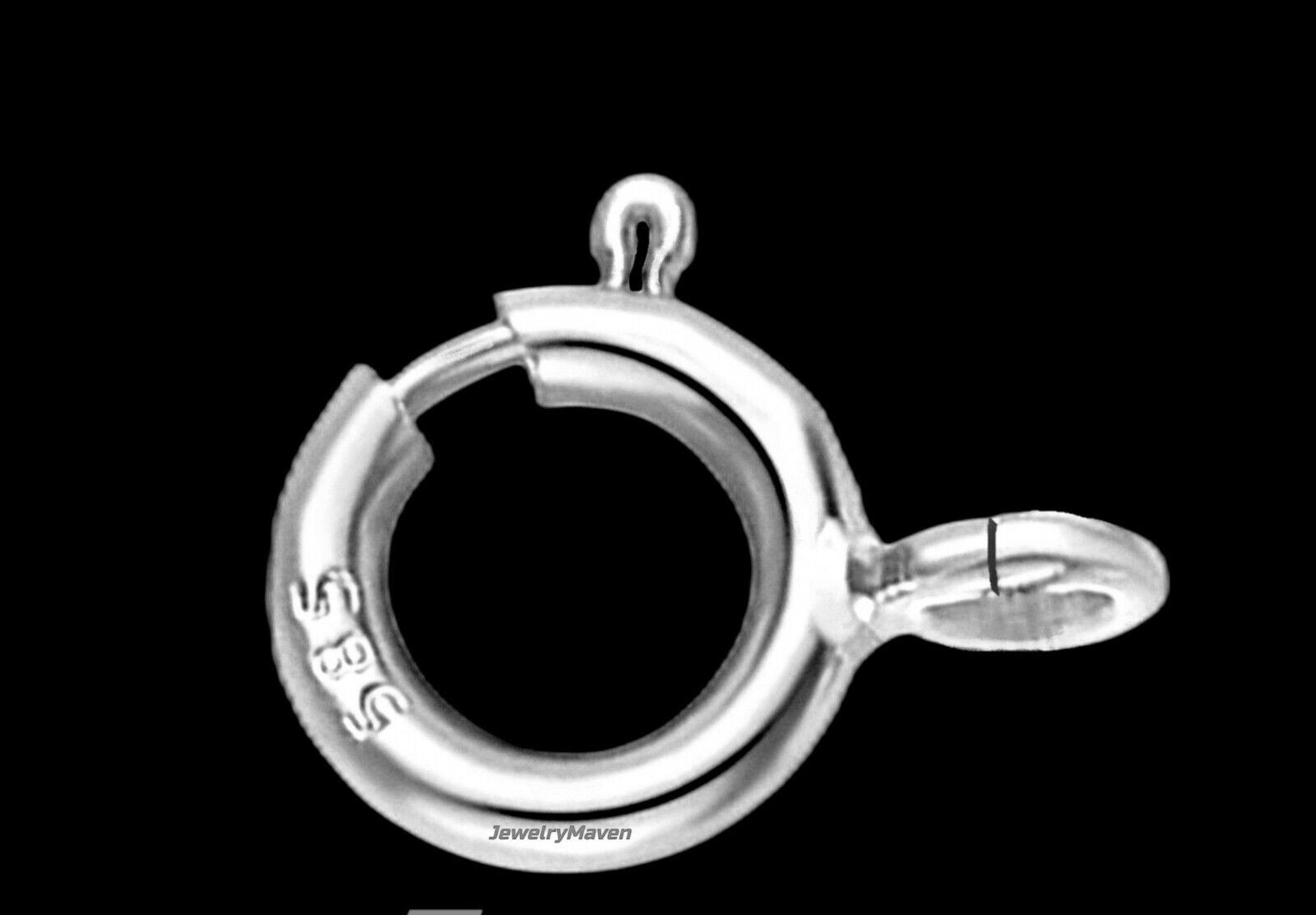 6mm HEAVY DUTY WEIGHT 14k White Gold 5.9mm Spring Ring Clasp OPEN Jump ITALY